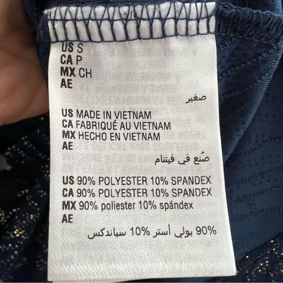 JM Collection Ladies' Intrepid Blue Jacquard Keyhole Sz S NWT🏷 gold accents - Picture 13 of 15